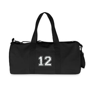 12 in white in the used look - Recycled Canvas Sports Bag by Stanley/Stella - black - Front