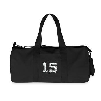 15 in white in the used look - Recycled Canvas Sports Bag by Stanley/Stella - black - Front