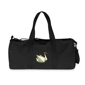 Origami: stolzer Schwan (Pergament-Optik) - Sac de sport en toile recyclée Stanley/Stella - noir - Devant