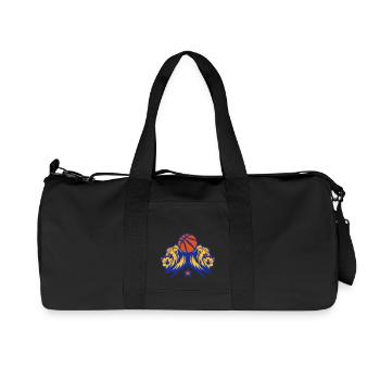 lion logo basketball ball sports in 1710 - Recycled Canvas Sports Bag by Stanley/Stella - black - Front