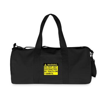 Warning: do not get distracted - Recycled Canvas Sports Bag by Stanley/Stella - black - Front