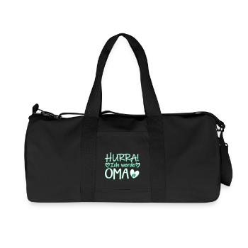 Hurra Ich werde Oma Schwangerschaft Baby Motiv - Recycelte Canvas-Sporttasche von Stanley/Stella - Schwarz - Vorne