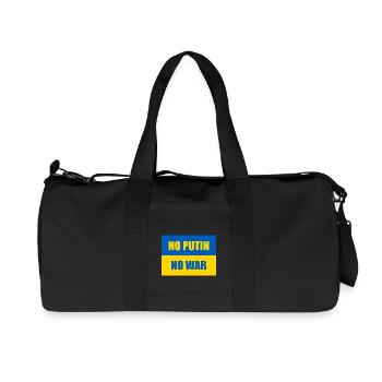 NO PUTIN NO WAR - Ukraine Flag - Recycled Canvas Sports Bag by Stanley/Stella - black - Front