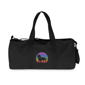Rétro Teckel Silhouette - Cadeau Amoureux des Chiens - Sac de sport en toile recyclée Stanley/Stella - noir - Devant