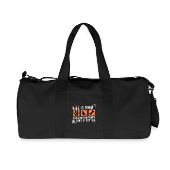 La vie est grande, les bergers allemands la rendent meilleure - Sac de sport en toile recyclée Stanley/Stella - noir - Devant