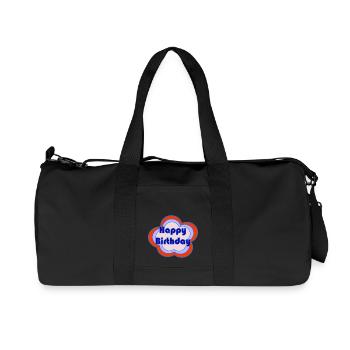 JOYEUX ANNIVERSAIRE. HAPPY BIRTHDAY. ANNIVERSAIRE. - Sac de sport en toile recyclée Stanley/Stella - noir - Devant