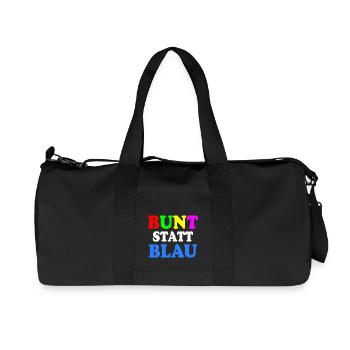 Bunt statt blau - Recycelte Canvas-Sporttasche von Stanley/Stella - Schwarz - Vorne