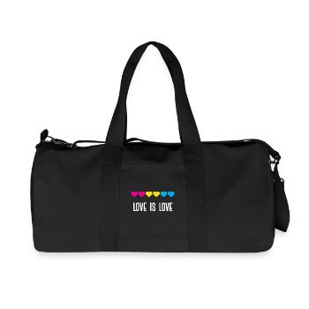 LGBT Pride Month - Love is Love (Pansexual) - Recycled Canvas Sports Bag by Stanley/Stella - black - Front