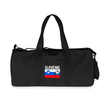 Drapeau Slovénie cadeau football foot Slovène - Sac de sport en toile recyclée Stanley/Stella - noir - Devant