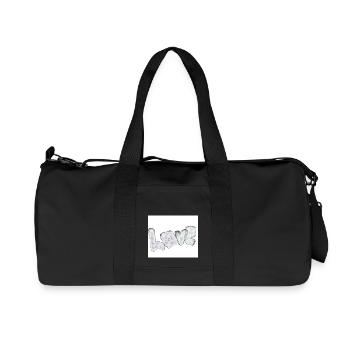 Liebe ist einfach zauberhaft Schrift Schriftzug - Recycelte Canvas-Sporttasche von Stanley/Stella - Schwarz - Vorne