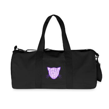 Crazy Cat Lady Text Insane Woman Cats Love - Recycled Canvas Sports Bag by Stanley/Stella - black - Front