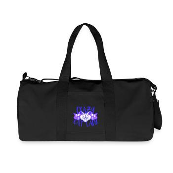 Crazy Cat Lady Text Insane Woman Cats Love - Recycled Canvas Sports Bag by Stanley/Stella - black - Front