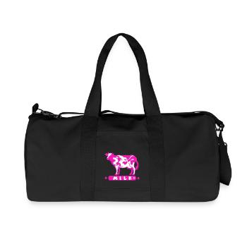 Pinke Kawaii Kuh - Recycelte Canvas-Sporttasche von Stanley/Stella - Schwarz - Vorne