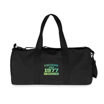 Birthday December 1977 - Gift December 1977 - Recycled Canvas Sports Bag by Stanley/Stella - black - Front