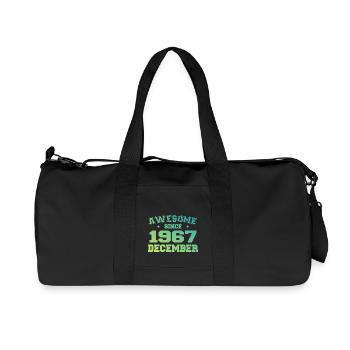 Anniversaire Décembre 1967 - Cadeau Decembre 1967 - Sac de sport en toile recyclée Stanley/Stella - noir - Devant