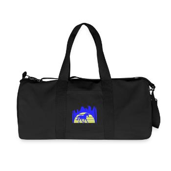 Pferd Reiten Linien Reiter Sonne Palmen Silhouette - Recycelte Canvas-Sporttasche von Stanley/Stella - Schwarz - Vorne