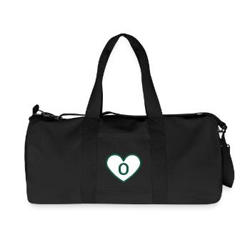 Letter o heart sport trend green - gift idea - Recycled Canvas Sports Bag by Stanley/Stella - black - Front