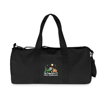 Santa Traktor - Fröhliche Weihnachten Bauer Fährt - Recycelte Canvas-Sporttasche von Stanley/Stella - Schwarz - Vorne