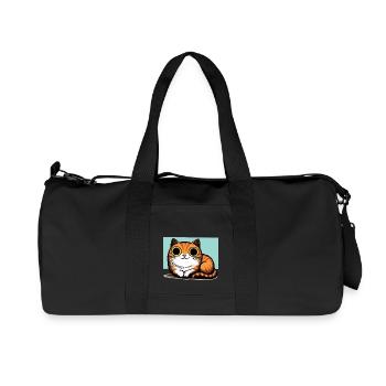 Cute cat with big eyes - Recycled Canvas Sports Bag by Stanley/Stella - black - Front