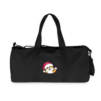 Winkender Santa Corgi Hund - Recycelte Canvas-Sporttasche von Stanley/Stella - Schwarz - Vorne