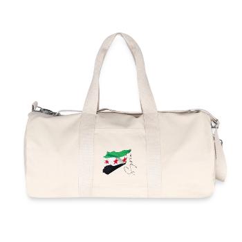 Drapeau de la Syrie sur la carte de la Syrie EN - Sac de sport en toile recyclée Stanley/Stella - blanc naturel - Devant