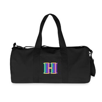 Multicolored letter h - original gift idea - Recycled Canvas Sports Bag by Stanley/Stella - black - Front