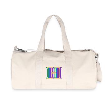 Mehrfarbiger Buchstabe h – originelle Geschenkidee - Recycelte Canvas-Sporttasche von Stanley/Stella - Naturweiß - Vorne