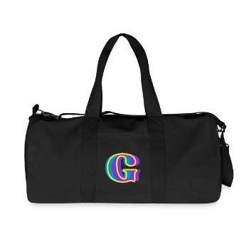 Mehrfarbiger Buchstabe g – originelle Geschenkidee - Recycelte Canvas-Sporttasche von Stanley/Stella - Schwarz - Vorne