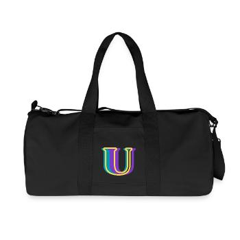 Lettre u multicolore - Sac de sport en toile recyclée Stanley/Stella - noir - Devant