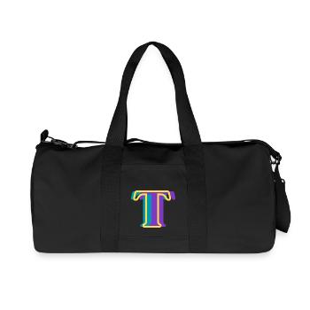 Lettre t multicolore - Sac de sport en toile recyclée Stanley/Stella - noir - Devant