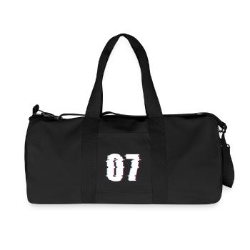 07 Sieben 7 Seven Zahl Effekt Verzerrt Nummer - Recycelte Canvas-Sporttasche von Stanley/Stella - Schwarz - Vorne
