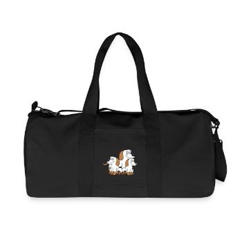 Drei Hunde Familie Kind Mutter Vater Papa Mama Süß - Recycelte Canvas-Sporttasche von Stanley/Stella - Schwarz - Vorne