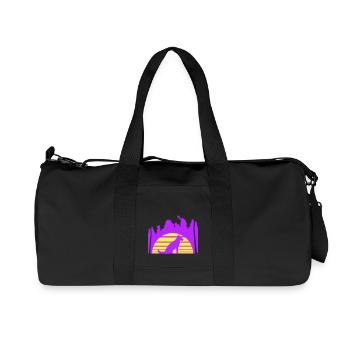 Dog Beach Holiday Sun Sea Palm Trees Holiday Beautiful - Recycled Canvas Sports Bag by Stanley/Stella - black - Front