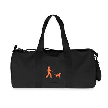 Chien Homme Marche Marche Laisse Maître - Sac de sport en toile recyclée Stanley/Stella - noir - Devant