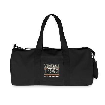 Februar 1953 Geschenk zum Jahrestag - Februar 1953 - Recycelte Canvas-Sporttasche von Stanley/Stella - Schwarz - Vorne