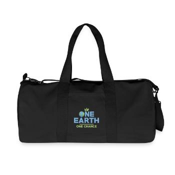 One Earth One Chance Planet Environmental Earth Da - Recycelte Canvas-Sporttasche von Stanley/Stella - Schwarz - Vorne