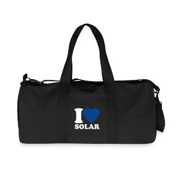 I Love Solar - Heart - Renewable Energy - Recycled Canvas Sports Bag by Stanley/Stella - black - Front