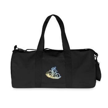 Mountain biker mountain bike - Recycled Canvas Sports Bag by Stanley/Stella - black - Front