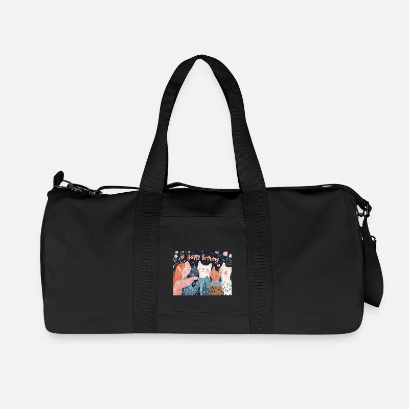 Happy Birthday cats - Recycelte Canvas-Sporttasche von Stanley/Stella - Schwarz