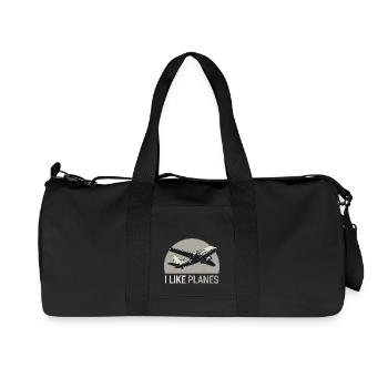 I Like Planes 16 - Recycelte Canvas-Sporttasche von Stanley/Stella - Schwarz - Vorne