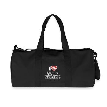 J’aime Hobby Horsing - Coeur - Hobby - Sac de sport en toile recyclée Stanley/Stella - noir - Devant