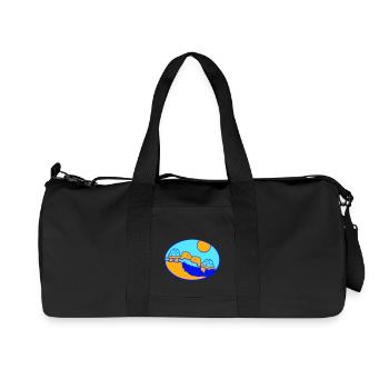 2 Turtles Beach Couple In Love Kissing Sea - Recycled Canvas Sports Bag by Stanley/Stella - black - Front