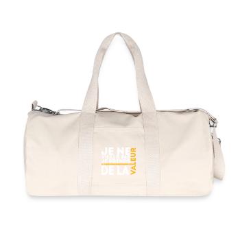 Ich werde nicht alt, ich steigere meinen Wert - Recycelte Canvas-Sporttasche von Stanley/Stella - Naturweiß - Vorne