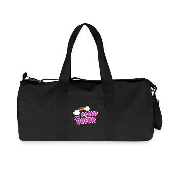 Proud to be Queer LGBT Rainbow Gay Shirt - Recycled Canvas Sports Bag by Stanley/Stella - black - Front