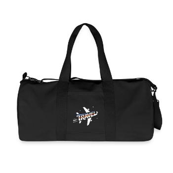 Travel Plane - Cool Holiday Pictogram - Recycled Canvas Sports Bag by Stanley/Stella - black - Front