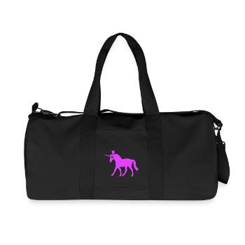 Unicorn Sir Gentleman Mr. Rich Monocle Top Hat - Recycled Canvas Sports Bag by Stanley/Stella - black - Front