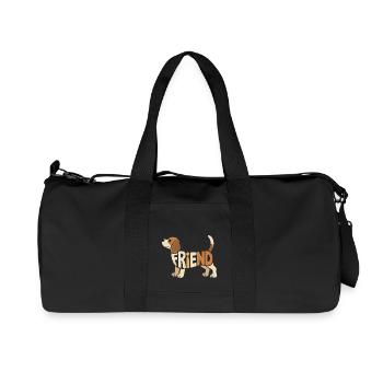 Ami Beagle - Logo d’animal de compagnie cool - Sac de sport en toile recyclée Stanley/Stella - noir - Devant