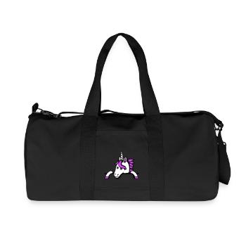 Einhorn Hinter Zaun Mauer Tasche Süß Klein Gemalt - Recycelte Canvas-Sporttasche von Stanley/Stella - Schwarz - Vorne