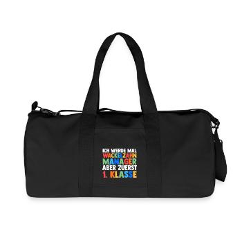 Daycare Leavers First Grade School Enrollment Schoolchild - Recycled Canvas Sports Bag by Stanley/Stella - black - Front