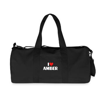 I Love Amber Red Heart Retro Statement - Recycled Canvas Sports Bag by Stanley/Stella - black - Front